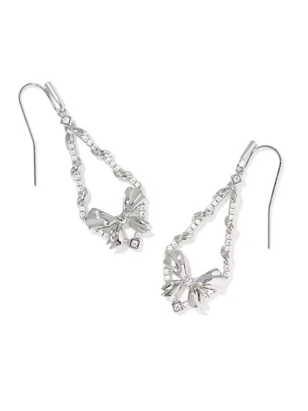Kendra Scott Silver Belle Bow Drop Earrings/NWT